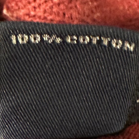 Lands End Pullover Sweater 1/4 Zip Long Sleeve Cotton Knit Burgundy Men Sz Large - Picture 4 of 8